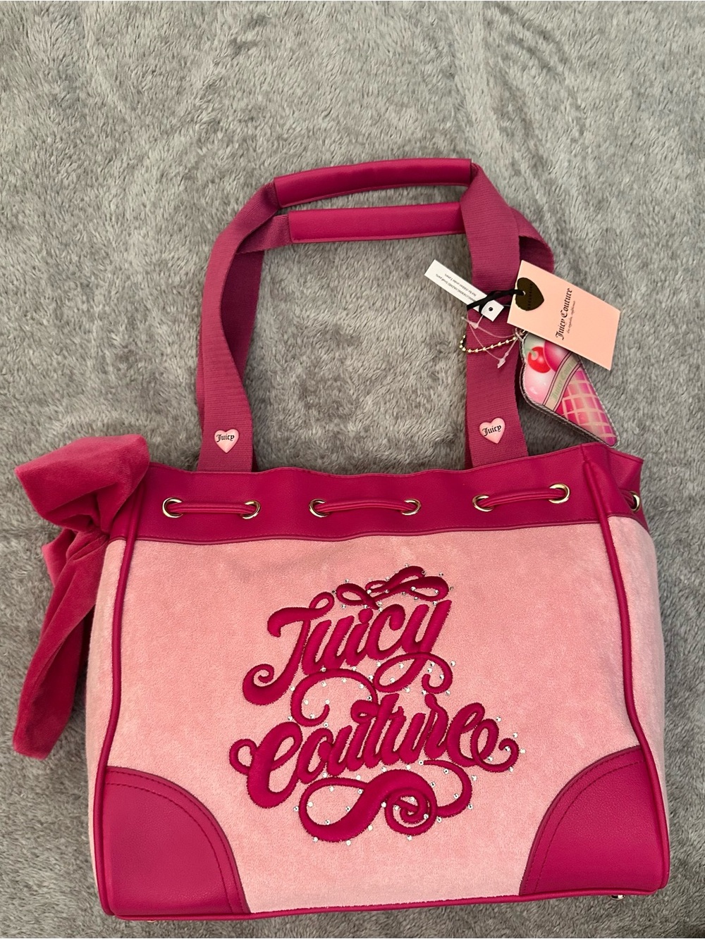 Juicy Couture Two-Tone Pink/Fuchsia Logo Tote